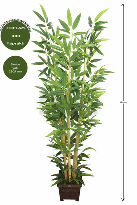 Yapay Çiçek Deposu - Yapay Bambu Ağacı Premium Kalite 170cm 6 Gövdeli
