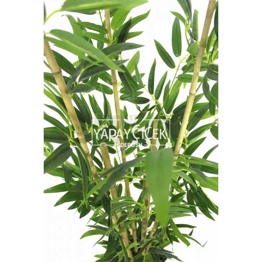 Yapay Bambu Ağacı Premium Kalite 170cm 6 Gövdeli Beyaz Saksılı