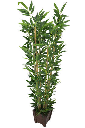 Yapay Bambu Ağacı Premium Kalite Lüx Kahverengi Ahşap Saksıda 190cm 6 Gövdeli (Model 18) - Thumbnail