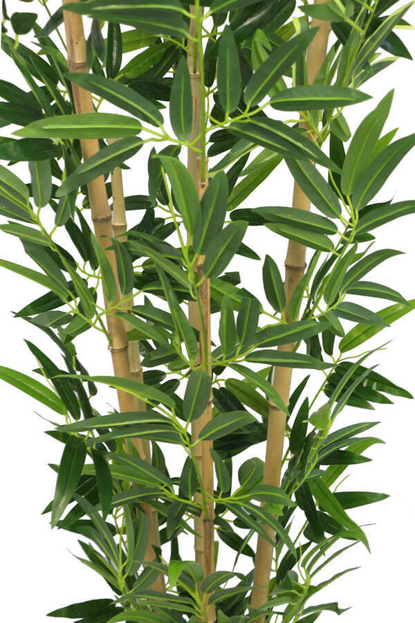 Yapay Bambu Ağacı Premium Kalite Lüx Kahverengi Ahşap Saksıda 190cm 6 Gövdeli (Model 18)
