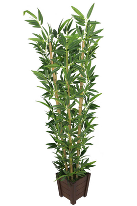 Yapay Bambu Ağacı Premium Kalite Lüx Kahverengi Ahşap Saksıda 190cm 6 Gövdeli (Model 18) - Thumbnail