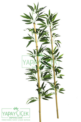 135 cm Yapay 14 Dal Yapraklı Doğal Bambu Tip10 - Thumbnail