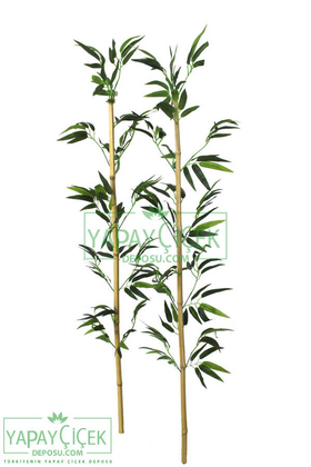 135 cm Yapay 14 Dal Yapraklı Doğal Bambu Tip10 - Thumbnail