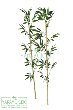 135 cm Yapay 10 Dal Yapraklı Doğal Bambu Tip11 - Thumbnail