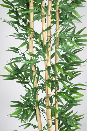 Yapay Bambu Ağacı 155 cm 4 Gövdeli Yeşil (Ahşap Siyah Gold-Saksı) - 2