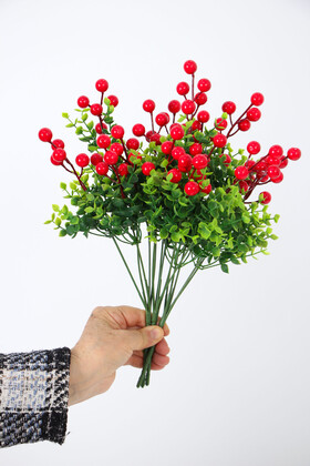 Yapay Top Berry Kokina Demeti Yeni Yıl Çiçeği Yılbaşı Süsü 35 cm - Yapay Çiçek Deposu