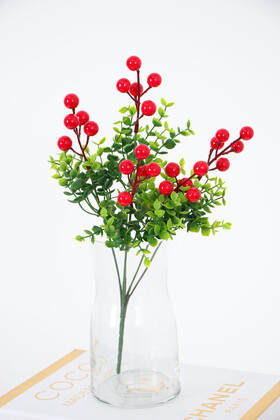 Yapay Top Berry Kokina Demeti Yeni Yıl Çiçeği Yılbaşı Süsü 35 cm - 3
