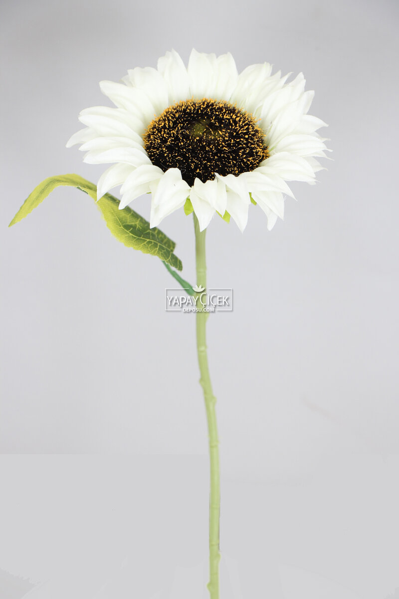 Yapay Ayçiçeği Dalı 33 cm Beyaz