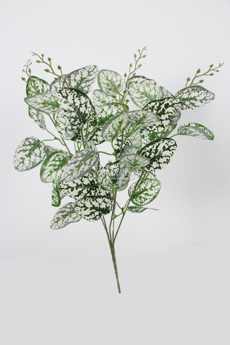 Yapay Yaprak Bitki Demeti Oval Model 50 cm Damalı
