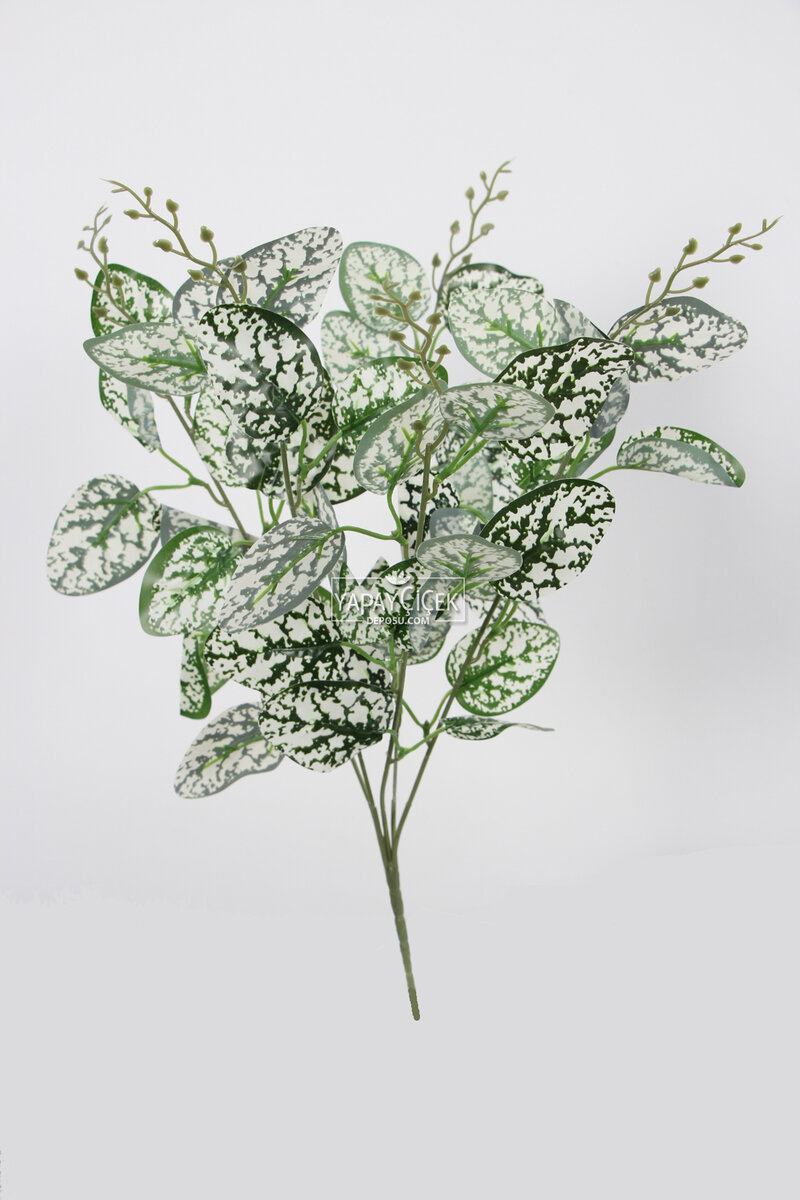 Yapay Yaprak Bitki Demeti Oval Model 50 Cm Damalı
