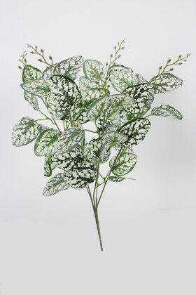 Yapay Çiçek Deposu - Yapay Yaprak Bitki Demeti Oval Model 50 cm Damalı