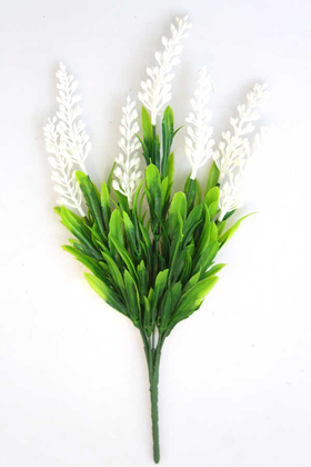 Yapay Çiçek Deposu - Yapay Lavanta Demeti Beyaz(İri Başlı)