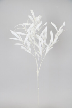 Yapay Çiçek Deposu - Yapay Söğüt Dalı 80 cm Beyaz