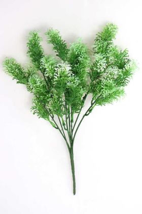Yapay Çiçek Deposu - Yapay Yeşillik Demeti Kar Küresi Model Yeşil-Beyaz