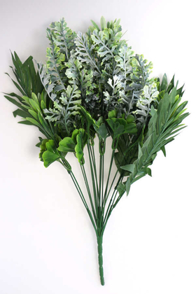 Yapay Çiçek Deposu - Yapay 18 Dallı Dev Belgrad Bitkisi 50 cm Mat Yeşil