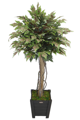 Yapay Çiçek Deposu - Yapay Bodur Çınar Ağacı 140 cm Yeşil-Kiremit