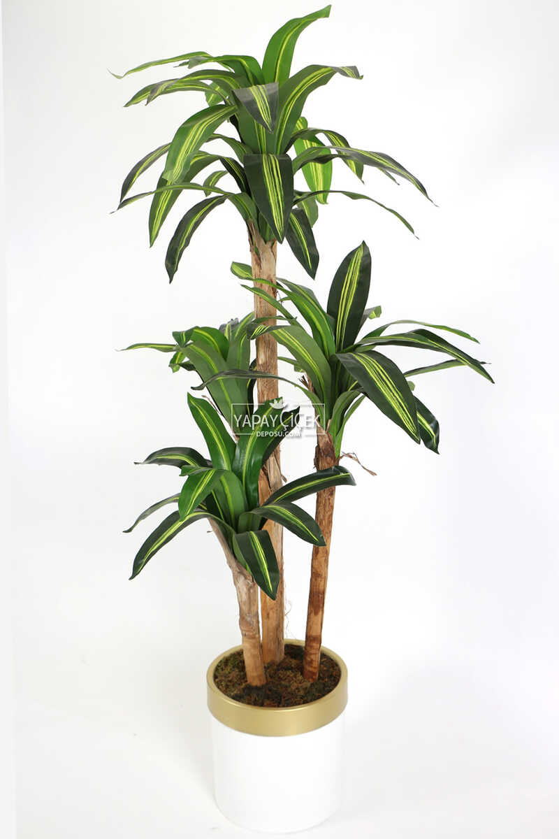 Metal Saksıda Yapay Ağaç 4 Gövdeli Cordyline 180 Cm