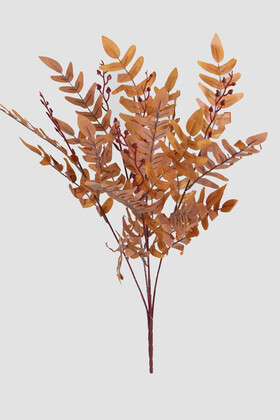 Yapay Çiçek Deposu - Yapay Pastel Yaprak Eğrelti Demeti 55 cm Hazan