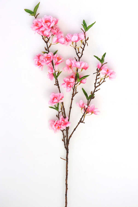 Yapay Çiçek Deposu - Yapay Budak Saplı Bahar Dalı 90 cm Koyu Pembe