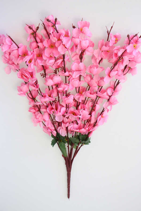 Yapay Büyük 7 Dallı Bahar Dalı Demeti Pembe 60 cm - Yapay Çiçek Deposu