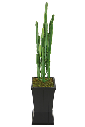 Ahşap Saksıda Yapay Cereus Kaktüs Ağacı 140 cm - 2