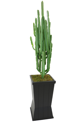 Ahşap Saksıda Yapay Cereus Kaktüs Ağacı 140 cm - 3