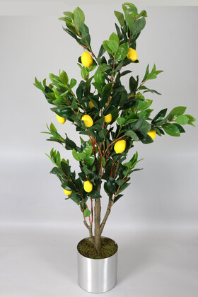 Yapay Çiçek Deposu - Metal Saksıda Yapay Lüx Limon Ağacı 190 cm