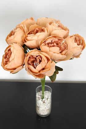 Yapay Çiçek 10 Dal Lüx İncili Gül Rosa Lucieae 40 cm Kahve - Thumbnail