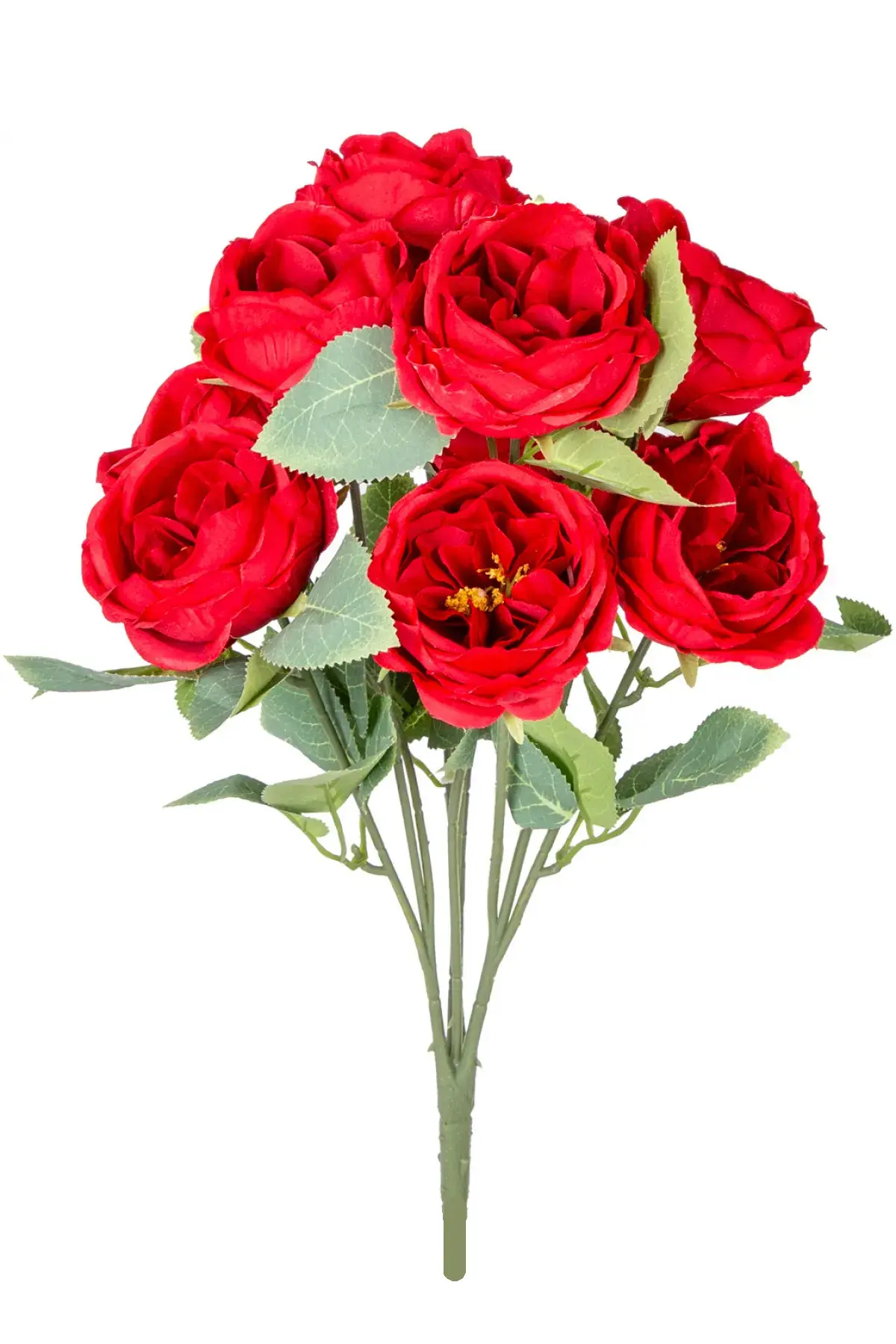 Yapay Çiçek 10 Dallı Catalina Rose 45 Cm Kırmızı