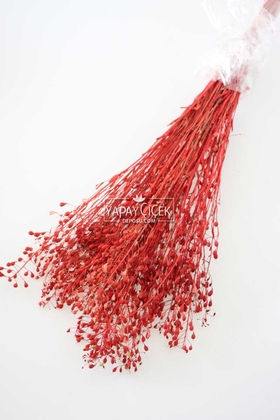 Yapay Çiçek Deposu - Şoklanmış Tomurcuk Otu Demeti 45 cm Kırmızı
