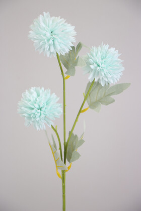 Yapay Çiçek Deposu - Yapay Çiçek 3lü Top Karanfil Dalı 62 cm Açık Mavi