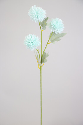 Yapay Çiçek 3lü Top Karanfil Dalı 62 cm Açık Mavi - Thumbnail