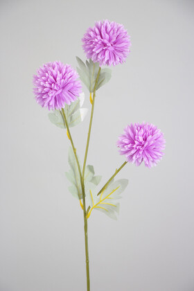 Yapay Çiçek Deposu - Yapay Çiçek 3lü Top Karanfil Dalı 62 cm Mor