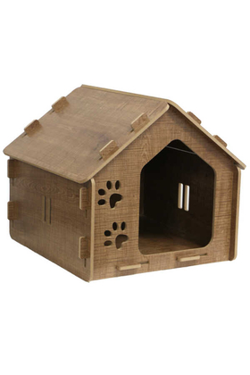 Yapay Çiçek Deposu - Dekoratif Ahşap Kedi Evi Model 2