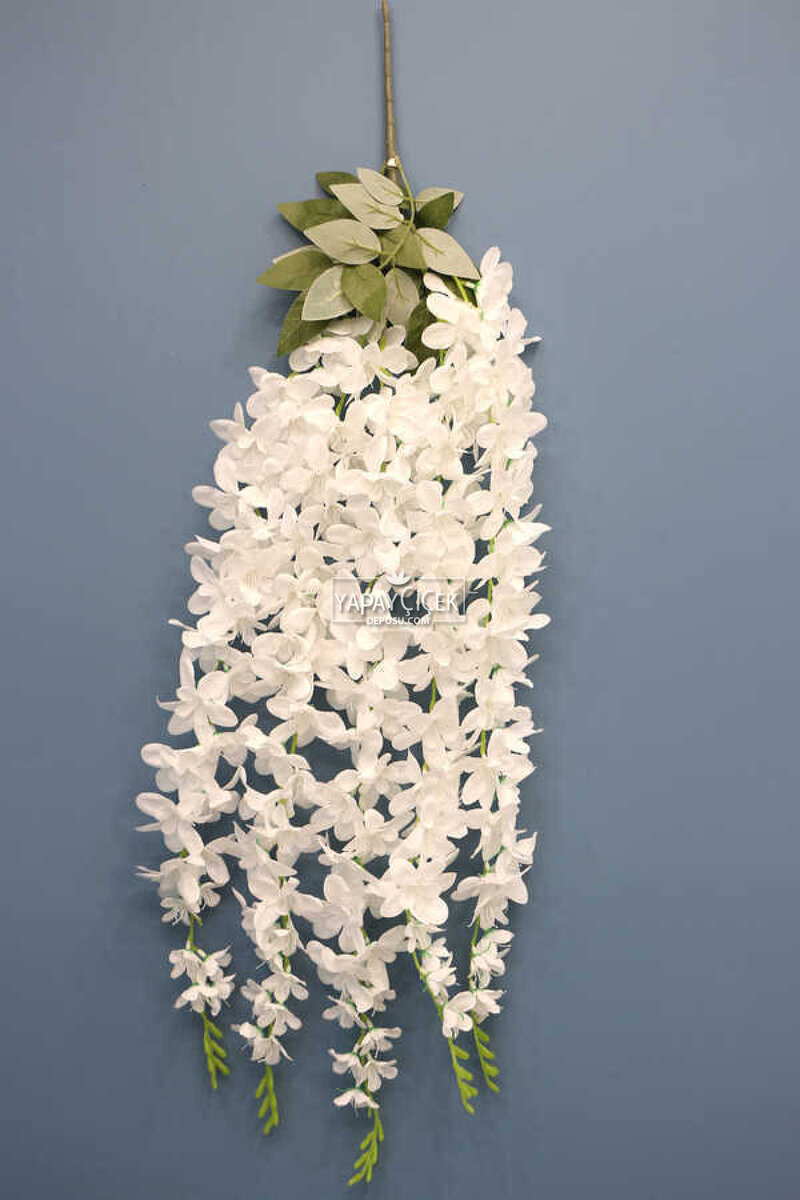 Yapay Çiçek 5li Uzun Sarkan Akasya 90 cm Kar Beyaz