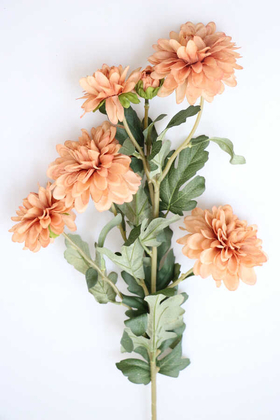 Yapay Çiçek Deposu - Yapay Çiçek 6lı Uzun Kasımpatı Dalı 85 cm Kahve