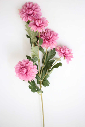 Yapay Çiçek 6lı Uzun Kasımpatı Dalı 85 cm Pembe - Thumbnail