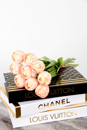 Yapay Çiçek 9lu Lüx Kumaş Dağ Lalesi 35cm Somon - 3