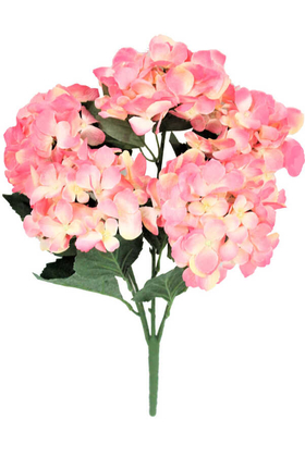 Yapay Çiçek Büyük 5 Dal Ortanca Demeti Pembe - Thumbnail