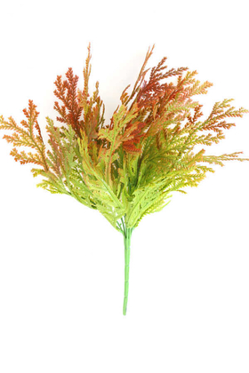 Yapay Çiçek Deposu - Yapay Islak Ara Dal Bitkisi Demeti 40 cm Yeşil-Turuncu