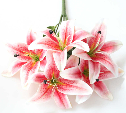 Yapay Delüx Islak 3D Lilyum Demeti Pembe - 2