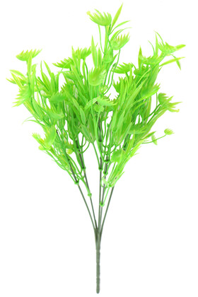 Yapay Çiçek Deposu - Yapay 5 Dallı Bitki Demeti 35 cm Fosforlu Yeşil