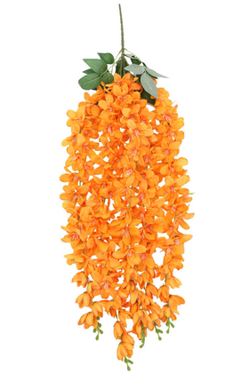 Yapay Çiçek Deposu - Yapay Çiçek 5li Uzun Sarkan Sümbül 85 cm Turuncu