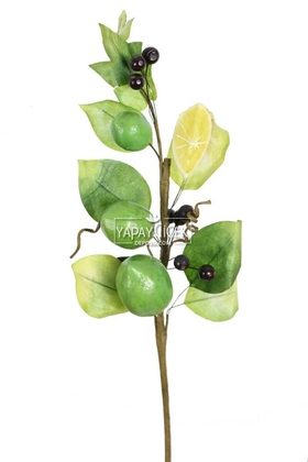 Yapay Çiçek Deposu - Yapay Meyve Dalı 50 cm Limon