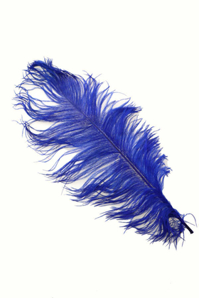 Yapay Çiçek Deposu - Deve Kuşu Tüyü 45 cm Mavi