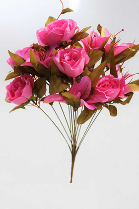 Yapay Çiçek Deposu - Yapay Çiçek Lüx Lilyum Gül Buketi Pembe