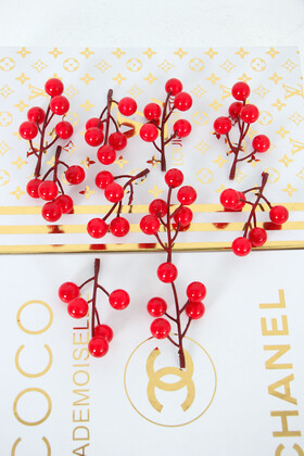 Yapay Kafa Top Kokina Berry Yeni Yıl Süsü 8 cm 10lu Paket - Yapay Çiçek Deposu