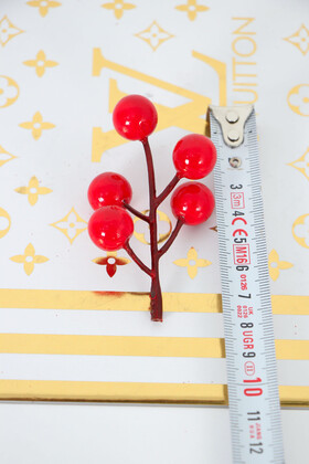 Yapay Kafa Top Kokina Berry Yeni Yıl Süsü 8 cm 10lu Paket - 3
