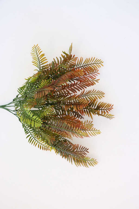 Yapay Bitki Kuşkonmaz Demeti 45 cm Yeşil-Turuncu - Thumbnail