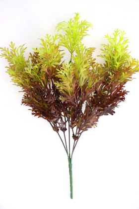 Yapay Çiçek Deposu - Yapay Geyik Boynuzu Bitkisi Yeşil-Kahve